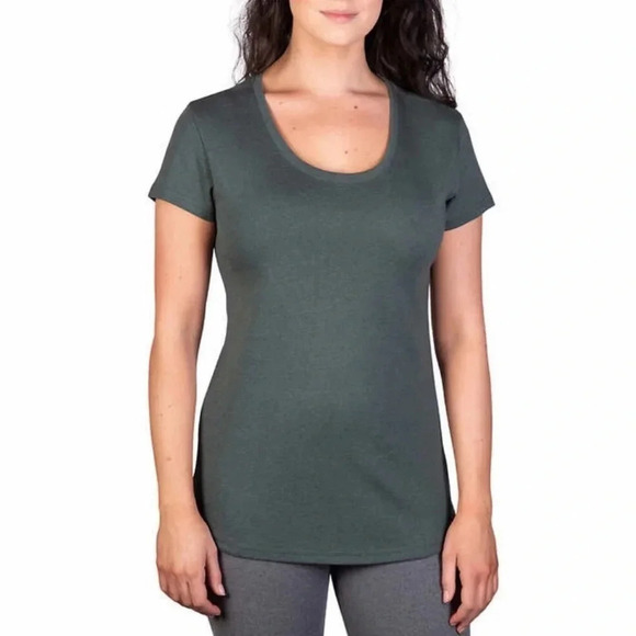 Kirkland Signature Ladies' Scoop Neck Pima Tee 100% Pima Cotton - Picture 1 of 7